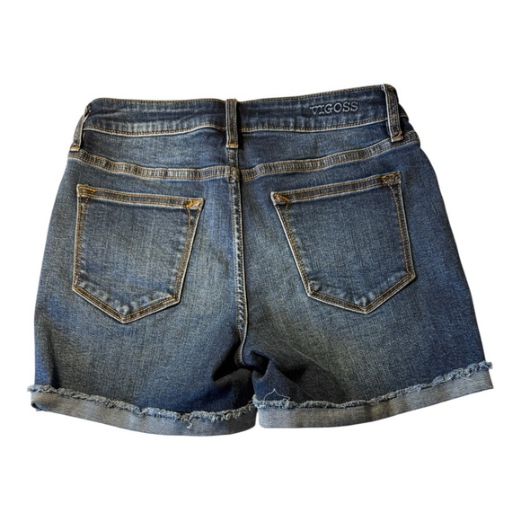 Vigoss Shorts Womens 25 Blue Cut Off Cuffed Marley Jean Whiskered - Picture 2 of 11